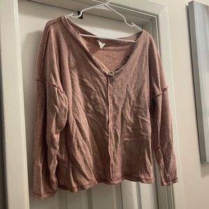 Womens over sized waffle sweater